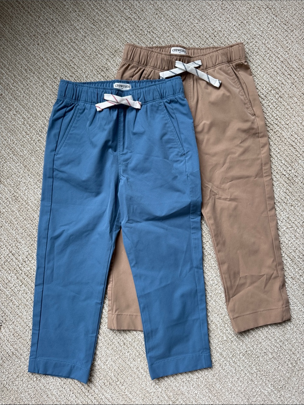 Crewcuts Boys Pull-On Pants in Blue and Tan - Set of 2